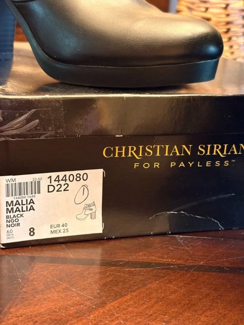 Christian Siriano for Payless Malia Black Heeled Ankle Booties Sz 8 Box